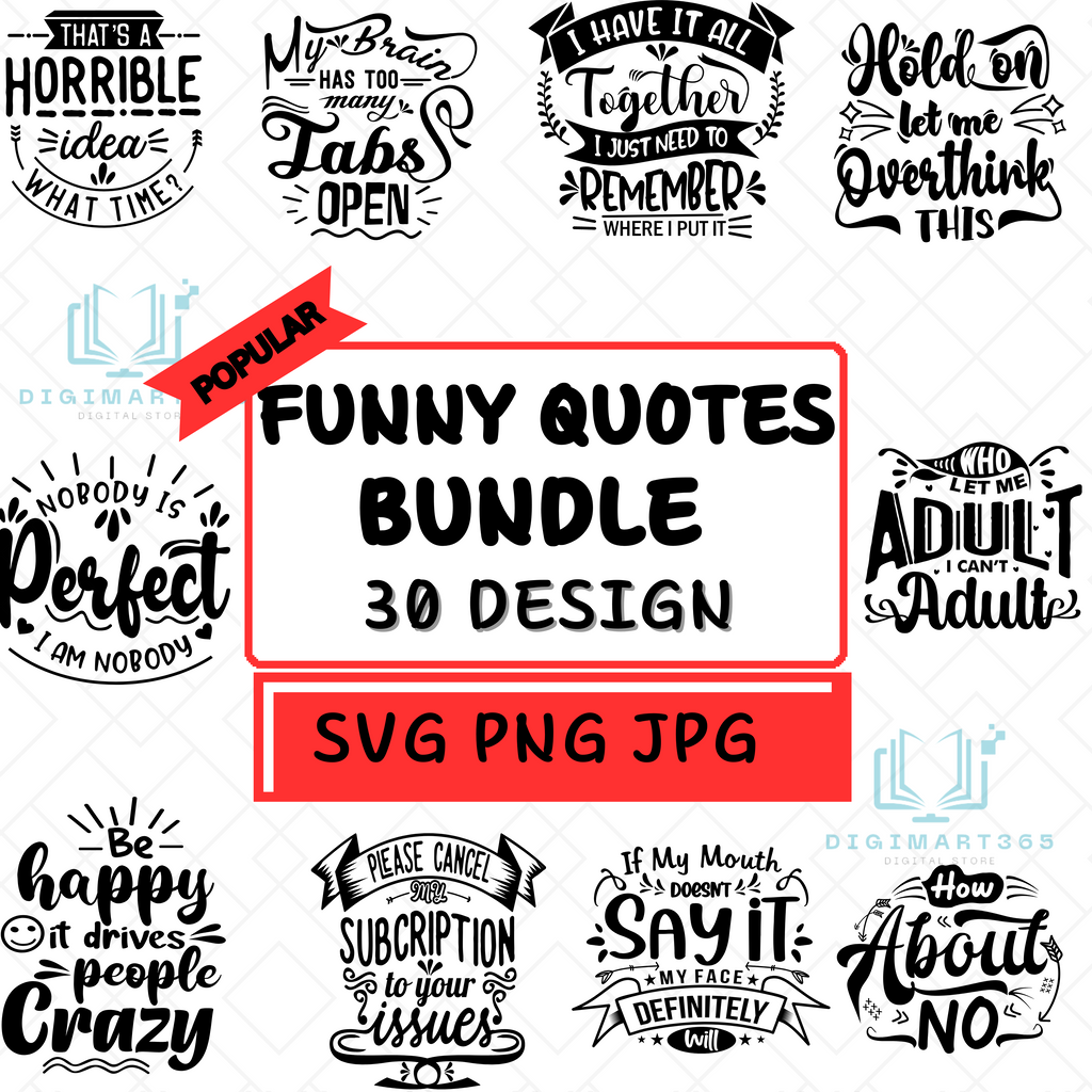 30 Funny Quotes Clipart