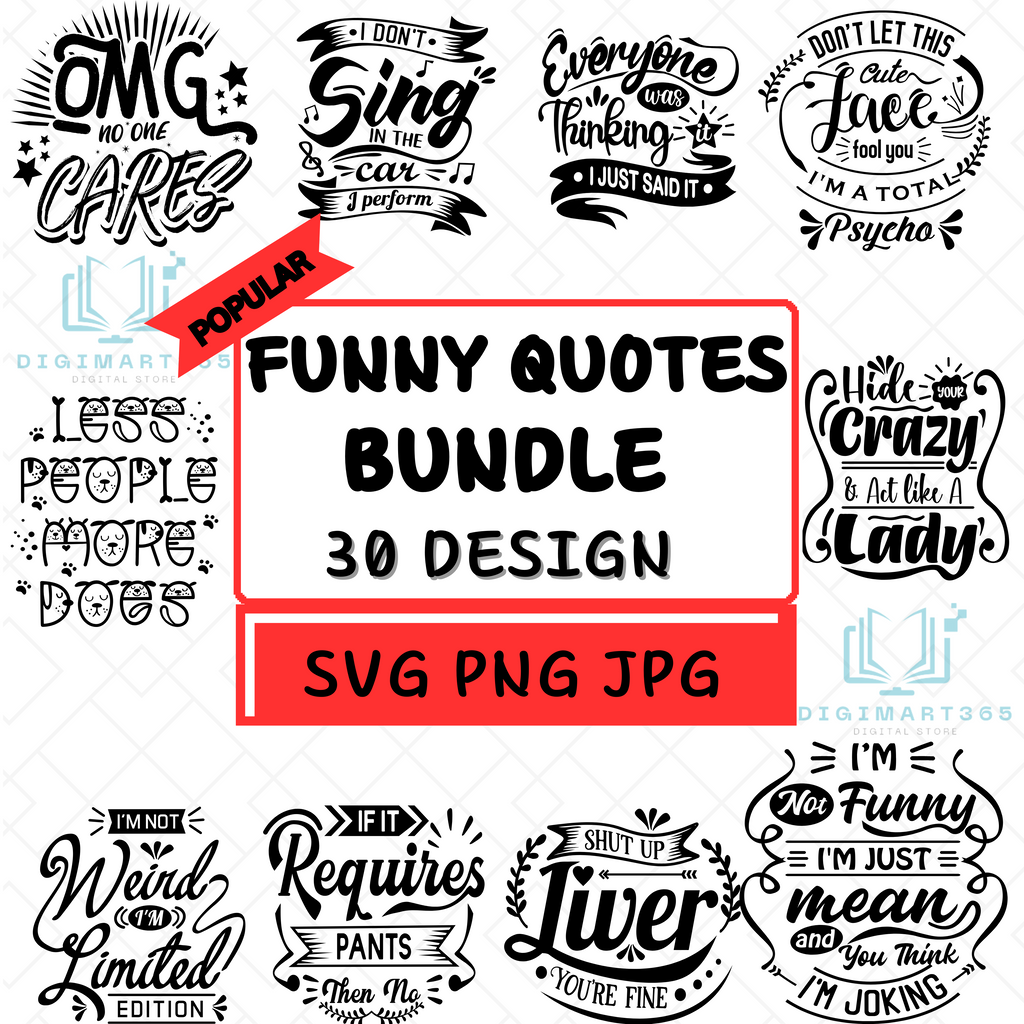 30 Funny Quotes Clipart