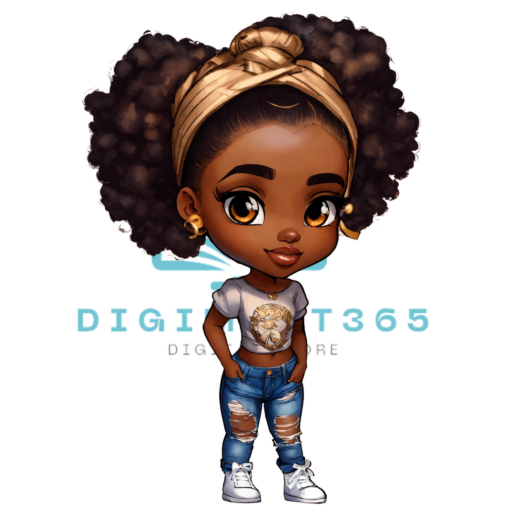 Cute Chibi Girl Clipart Bundle -Digital Clipart Set (PNG, SVG, JPG)